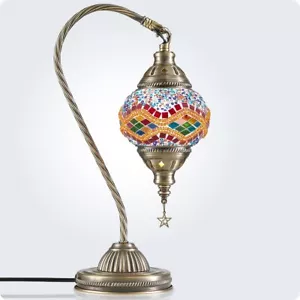 Turkish Moroccan Mosaic Colorful Bedside Lamp Home Deccor Buy 2 Get 20% off - Picture 1 of 6