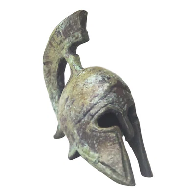 Casco ateniense sobre base antiguo museo griego bronce réplica 1387 Foto 1 de 4