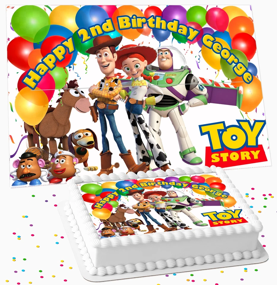 TOY STORY BIRTHDAY PARTY PERSONALISED ICING EDIBLE COSTCO CAKE TOPPER R2-735