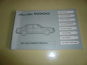 1981 Audi 5000 Owner's Manual - Glove Box - Picture 1 of 1