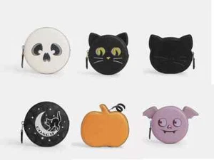NWT Coach Coin Case With Halloween Bat/Skull/Cat/Graphic /pumpkin - Picture 1 of 24