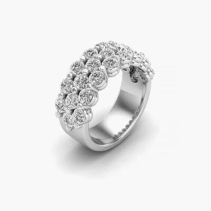 2.65ct 3 Layer Lab Grown Diamond IGI Certified Wedding Band Ring 14K White Gold - Imagen 1 de 4