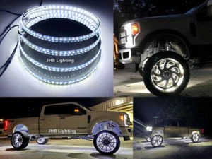 JHB 15.5" Bright Solid WHITE Strobe Flashing LED Wheel Rings Lights for trucks - Picture 1 of 12