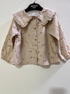 Shirt Kids Zara Brown Long Sleeve L80 CM, Us 9-12 m, Cotton 100% Button Down - Picture 1 of 10