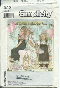 S 9221 sewing pattern Daisy Kingdom BALLOON OVERALLS Cute BLOUSE sew UNCUT size3 - Picture 1 of 1