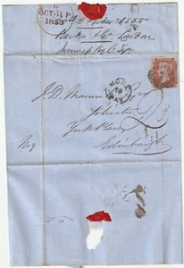 1855 LONDRA MORE TO PAY IN CIRCLE WRAPPER TO J D MARWICK EDINBURGH M/S 2d DUE  - Foto 1 di 1