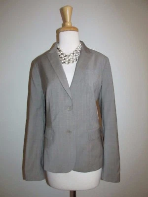Chaqueta Blazer Talbots Talla 10 Gris con Rayas Púrpura Mezcla de Lana Sin Temporada Foto 1 de 4