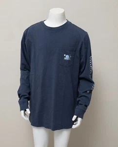 Vineyard Vines Halloween Werewolf Whale Pocket T-Shirt Boys Size Large 16 Navy - Picture 1 of 8