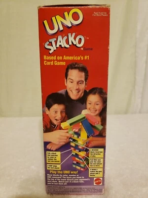 Uno Stacko #9003 Block Tower Family Game by Mattel 1994 Complete~Ships Free  - Image 1 of 4