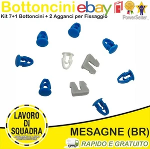 Set 8 Buttons Stud for Fixing License Plate Holder Blue Bianchi for Car - Picture 1 of 1