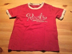 Roots Canada100% Organic Cotton Red Burgundy T-Shirt logo Embroidered 2 years 2T - Picture 1 of 2