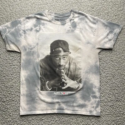 Camisa Tupac Poetic Justice Para Hombres Gris Mediana Tie Dye Manga Corta Rap Cadera Cadera Foto 1 de 4