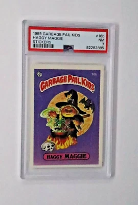 16b HAGGY MAGGIE PSA 7 Sharp Corners Garbage Pail Kids 1985 Series 1 OS1 GPK US - Image 1 of 2