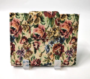 Cartera de mujer doble pliegue tapiz floral brocado con monedero cambiador - Imagen 1 de 7