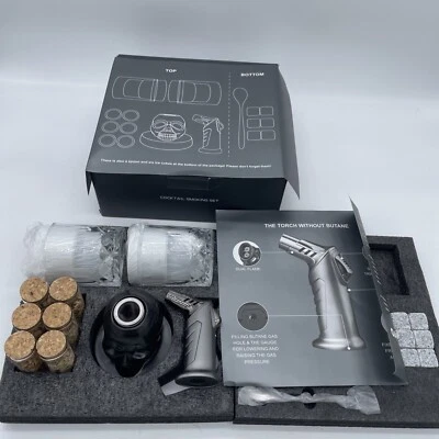 Kit de ahumador de cóctel de whisky con antorcha 6 sabores de astillas de madera natural, 2 vasos Foto 1 de 4