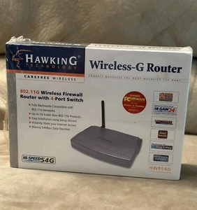 Hawking Technology Wireless-G Router HWR54G - USED IN ORIGINAL BOX - Powers Up - Picture 1 of 9