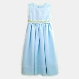 Jayne Copeland Dress Girls 6 Blue Sleeveless White Organza Overlay Length 31 In - Picture 1 of 11