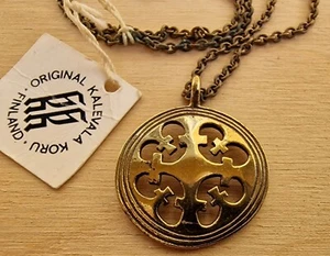 Kalevala Koru Finland bronze viking pendant necklace Nordic design - Picture 1 of 5