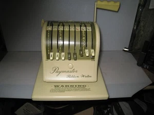 PAYMASTER RIBBON WRITER Antique Check Protector THE PAYMASTER CORP CHICAGO ILL - Picture 1 of 9