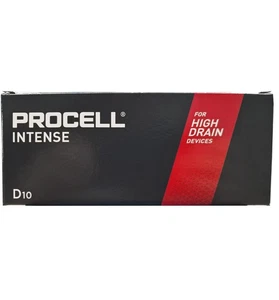 Duracell D Batteries Procell Intense Power High Performance Powerful Pack 10x - Picture 1 of 6