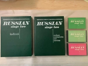 Russian Stage Two: Textbook & Analyses. 2 Books + 3 Cassette Tapes by Baranova - Picture 1 of 4