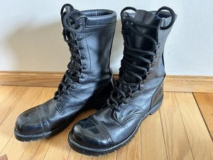 Stivali militari uomo nuovi CORCORAN Jump Combat Field Utility pelle nera taglia 10D - Foto 1 di 10