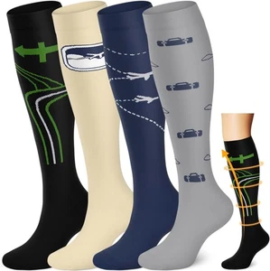 ACTINPUT Copper Compression Socks Small-Medium, A2 - 05 Black/Beige/Navy/Gray  - Picture 1 of 5