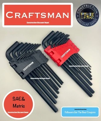 Craftsman 28pc SAE & METRIC MM Allen Pack Hex Key Wrench Set - Image 1 of 3