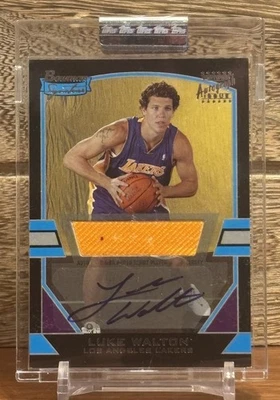 Camiseta deportiva de novato 2003-04 Bowman Signature/1250 Luke Walton #96 automática radiocontrol Foto 1 de 4