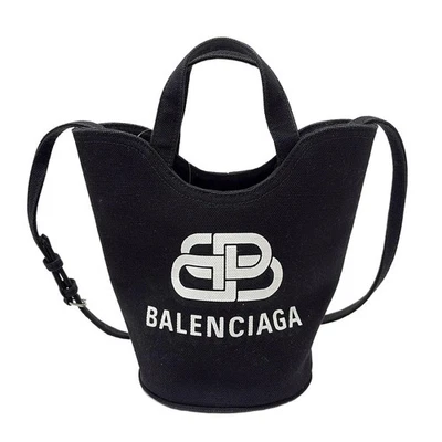 Auténtico bolso de mano BALENCIAGA - 619979 de lona blanco y negro Foto 1 de 4