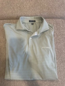 Peter Millar Apogee Golf Polo Medium hellgrün gestreift  - Bild 1 von 9