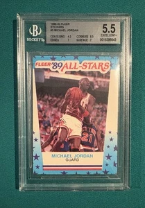 1989-90 Fleer Stickers #3 Michael Jordan All-Stars BGS 5.5 Excellent+ Bulls  - Picture 1 of 2