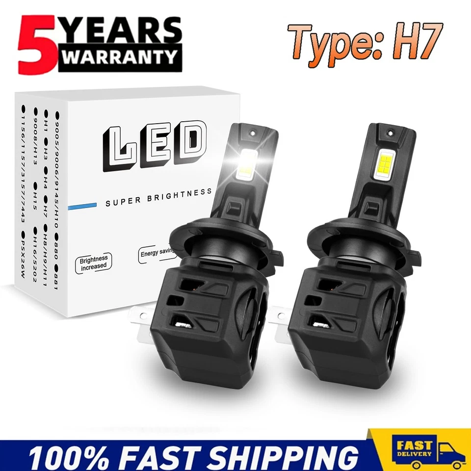2x H7 LED Headlight Globes 100W 6000K Low Beam Kit For Mazda MX-5 NC 2010-2014 - image 1 of 4