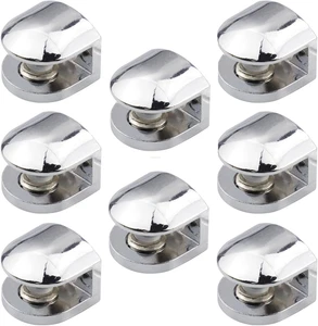 8 Pezzi Reggimensola Vetro, Supporto Mensola Vetro Regolabile, Supporti per Mens - Foto 1 di 12