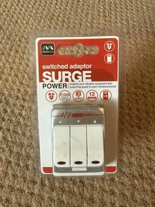Masterplug 3 Steckdosen geschalteter Adapter mit Überspannungsschutz - Brandneu - Bild 1 von 11