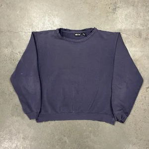 Vintage Faded Distressed Blank Crewneck Sweatshirt Plum L - Picture 1 of 7