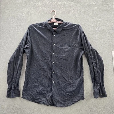 Camisa John Varvatos Hombres Abotonada XXL Azul Marino Rayas Manga Larga Foto 1 de 4
