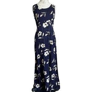 Vintage 90s Lisa Jo Purple Floral Lace Up Rayon Maxi Dress Size M Grunge Indie - Picture 1 of 10