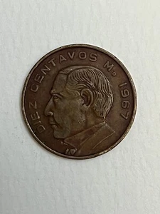 1967 Diez Centavos/10 Cents Mexican Money Mexico Inventory 301 - Picture 1 of 4