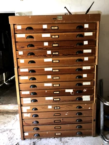 Zeichenschrank, Schubladenschrank, Planschrank , Holz, 3 Teile - Bild 1 von 3