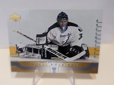 2001-02 Upper Deck Exclusives Nikolai Khabibulin #53/100 Tampa Bay Lightning  - Image 1 of 2