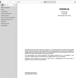 Daewoo Doosan DX225LCA Excavator Shop Service Repair Manual PDF USB - Picture 1 of 2