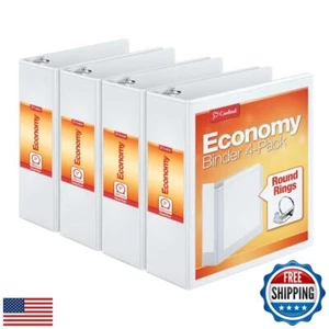Cardinal Economy 3 Ring Binder, 3 Inch, Presentation View, White, Holds 625 S - Picture 1 of 5