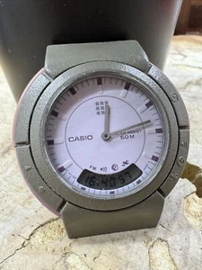 Very Rare 1994 Vtg CASIO AW-55 (746) Analog & Digital 39mm Watch - New Battery - Picture 1 of 12