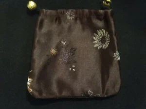 SATIN / SILK ?? DRAWSTRING JEWELLERY BAG ORIENTAL DESIGN 10. - Picture 1 of 1