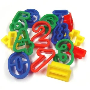 Number Dough Cutters 0 -9 Plastic 15 Cutter Set Digits Maths Symbols Clay - Picture 1 of 4