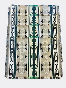 Set 4 Southwestern Tribal Boho Placemat Navy, Green and Ivory 20”x15” NWOT - Picture 1 of 3