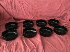 Vintage Arcoroc Octime Black Glass Octagon Bowl soup/cereal/salad/icecream - Picture 1 of 3