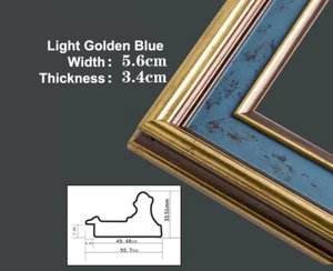 Light Golden Blue PU Frame DIY Kit For Oil Painting & Wall Art #020 - Picture 1 of 3