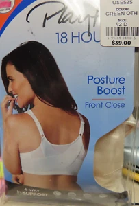 NIB PLAYTEX 18 HOUR POSTURE BOOST FRONT CLOSE E525 SZ 42D LIGHT BEIGE BRA - Picture 1 of 4